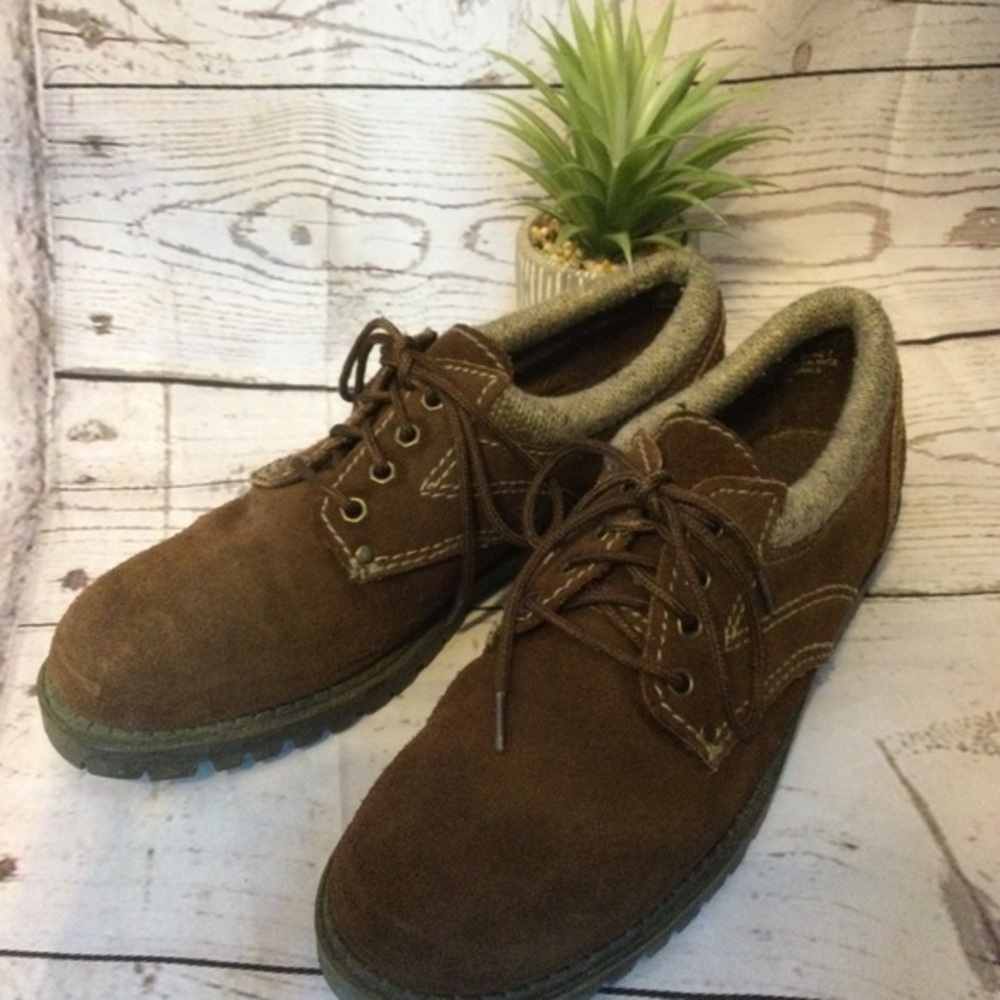 Brown Leather Craft by Fashion Tradition Suede Casual Comfort Shoes Size 8.5 M
